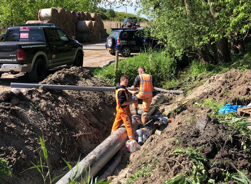 Aanleg afvoerleidingen en drains terreininrichting Kitsweg Lelystad