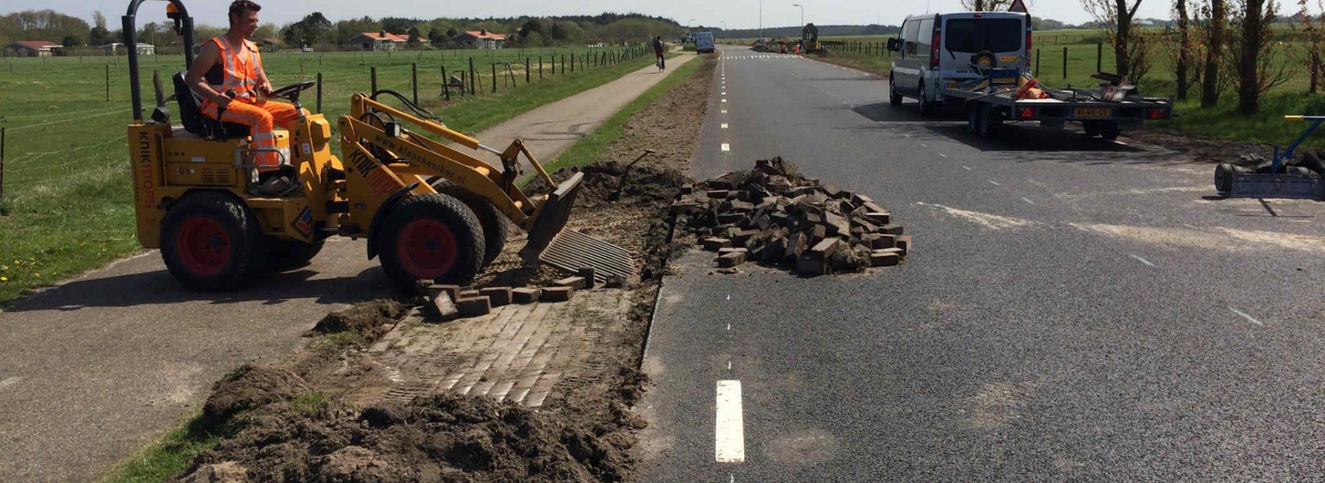 Voorbereidingen werkzaamheden berm Verbindingsweg Ameland