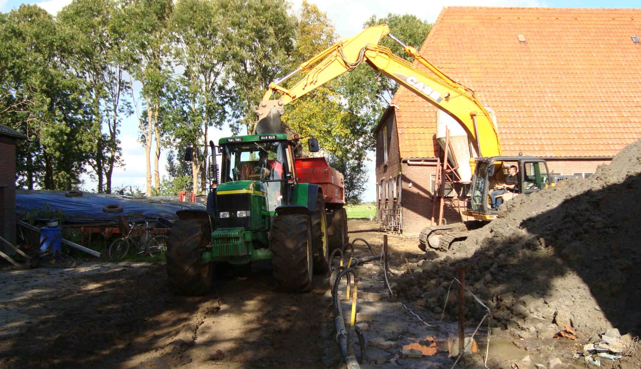 Afgraven grond voor nieuwbouw