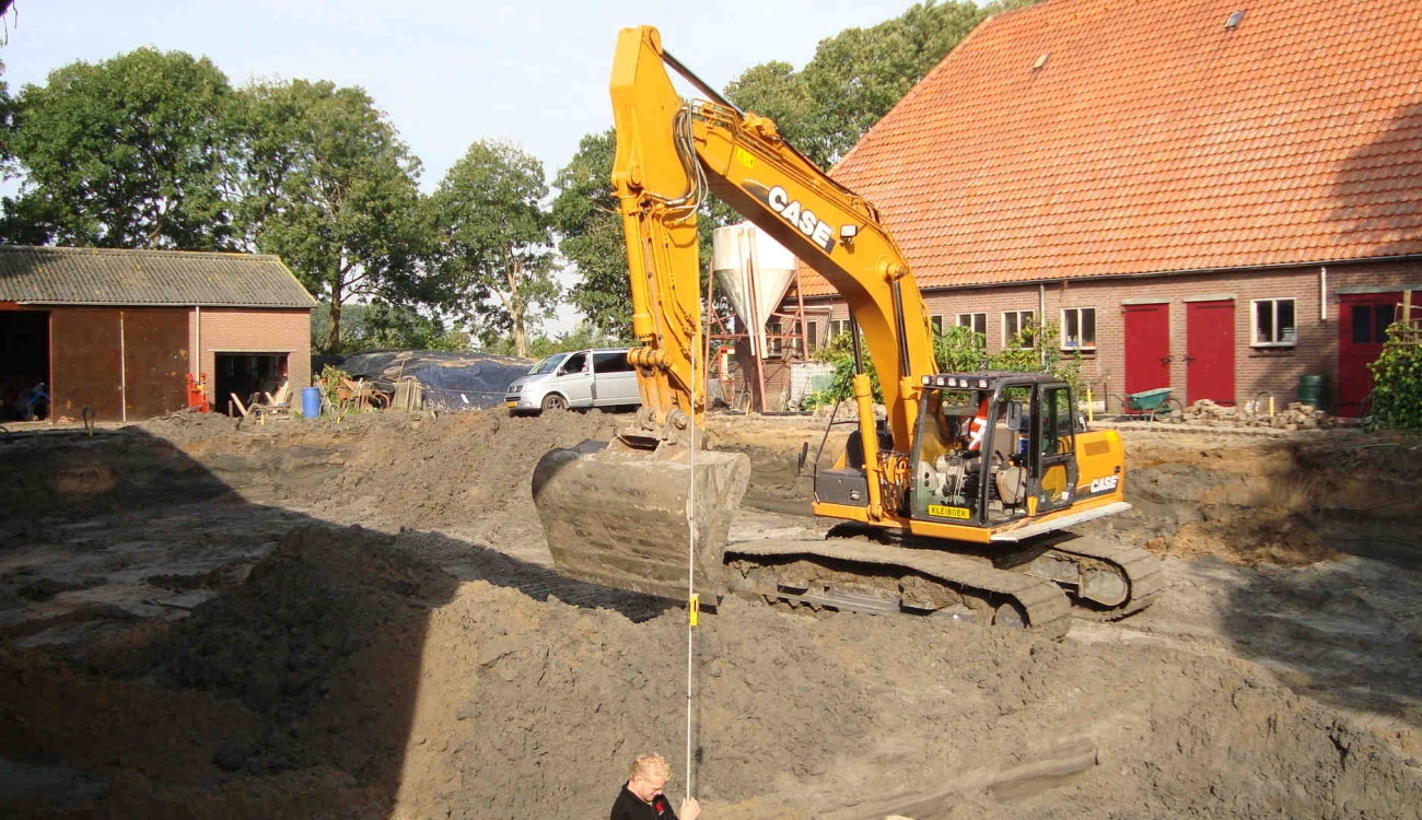 Grondwerk bij voorbereiding nieuwbouw